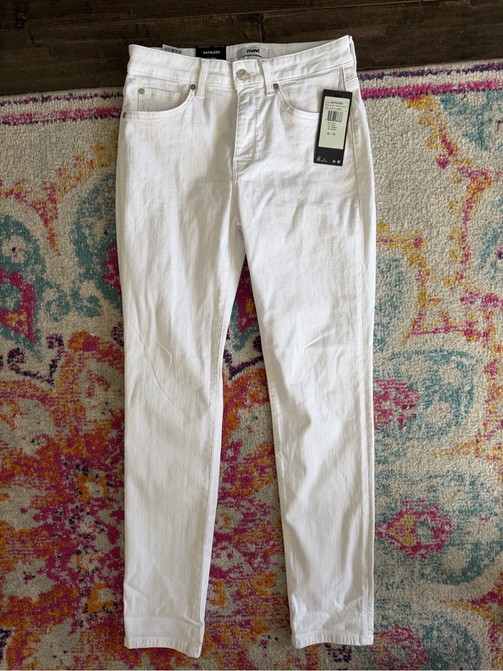Mavi White Kathleen Slim Boyfriend jeans